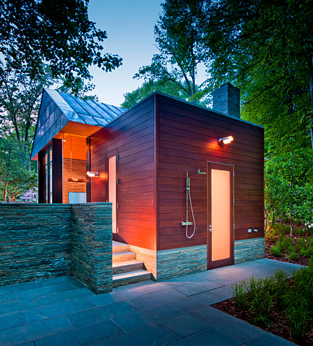 Private Pool & Pavillion by Peterson and Collins Builders