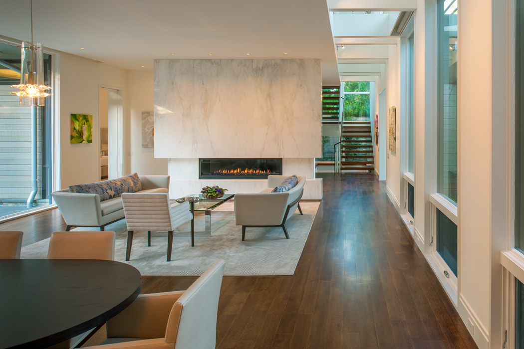 Interior living space, Edgemoor Residence, Custom Home by Peterson and Collins Builders