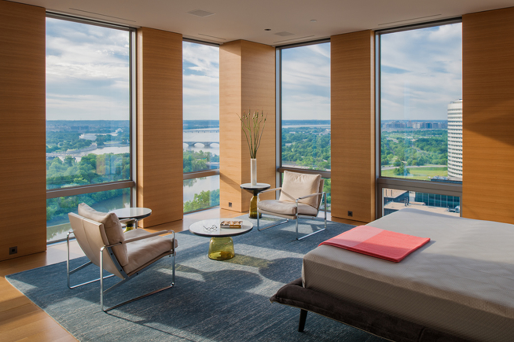 Floor to ceiling windows, built by Peterson and Collins Builders