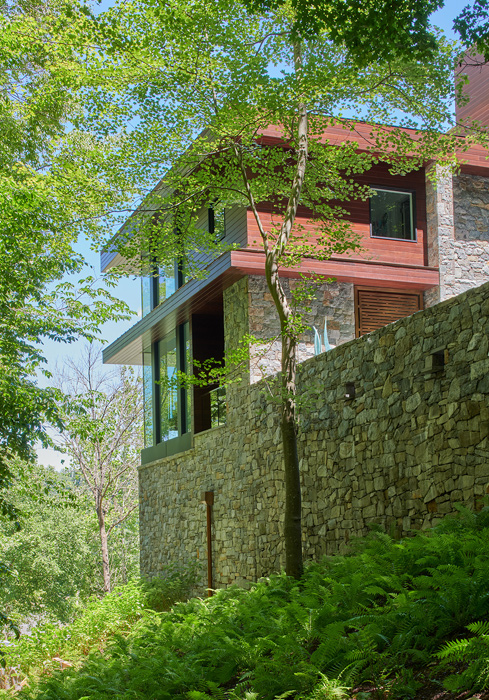 Stone walls, , Potomac Overlook Residence, built by Peterson and Collins