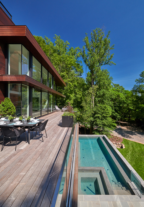 Deck and pool, , Potomac Overlook Residence, built by Peterson and Collins