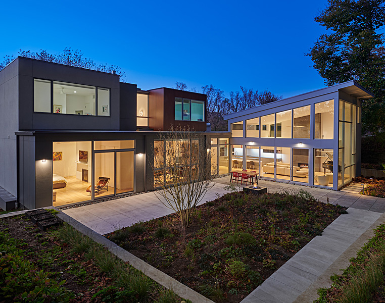 Rear facade of custom built home